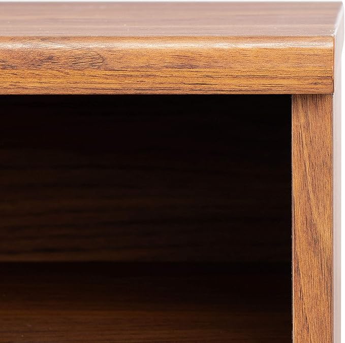 SAFAVIEH Aurelio TV Stand for up to 55" Flatscreen – Walnut Brown, 1 Sliding Door with Interior Storage and Open Shelves, Entertainment Media Console (MED9600A)