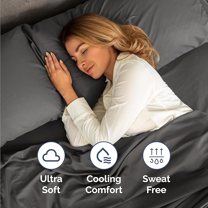 Twin Size 3 Piece Sheet Set - Comfy Breathable & Cooling Bed Sheets Set - Hotel Luxury Bedding for Women, Men, Kids, Teens, Boys & Girls - Deep Pockets, Ultra-Soft, Wrinkle Free - Oeko-Tex - Charcoal