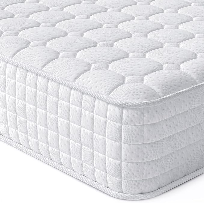 Vesgantti 8 Inch Multilayer Hybrid Twin XL Mattress - Multiple Sizes & Styles Available, Ergonomic Design with Memory Foam and Pocket Spring, Medium Firm Feel, White