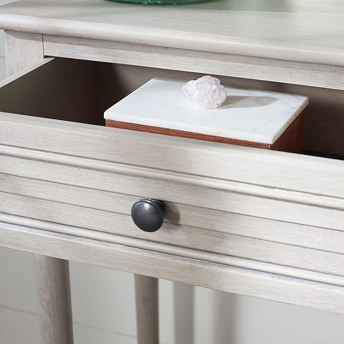 Safavieh Home Collection Tate Greige 2-Drawer Bottom Shelf Console Table