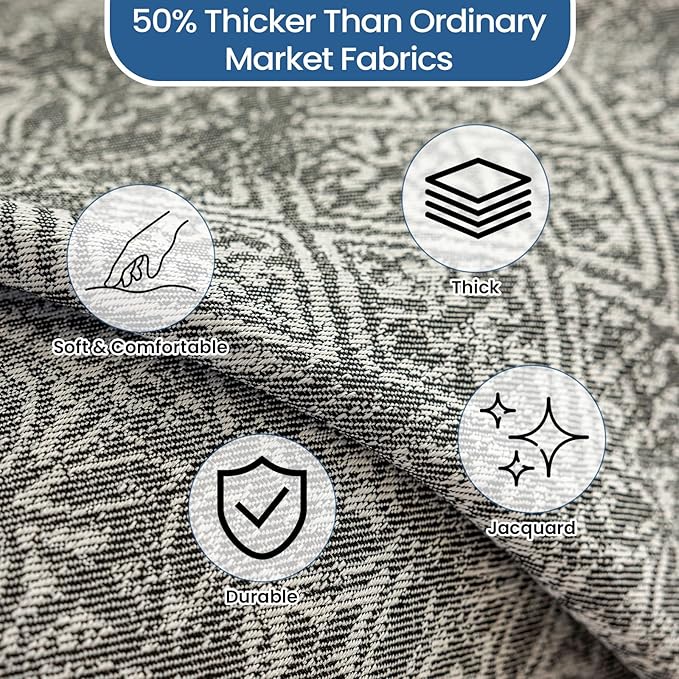 STACYPIK Geometric Pattern Sofa Cover Blanket, Black Couch Throw for Living Room, Couch Covers for Dogs, Washable Furniture Protector for 3 Cushion Sofa with Tassel, Anti-Slip Throw Cover-71X150IN