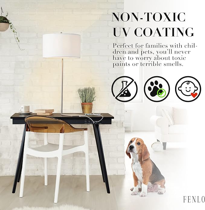 FENLO Future - 39' Modern Desk with USB-C & Qi Wireless Charging Station