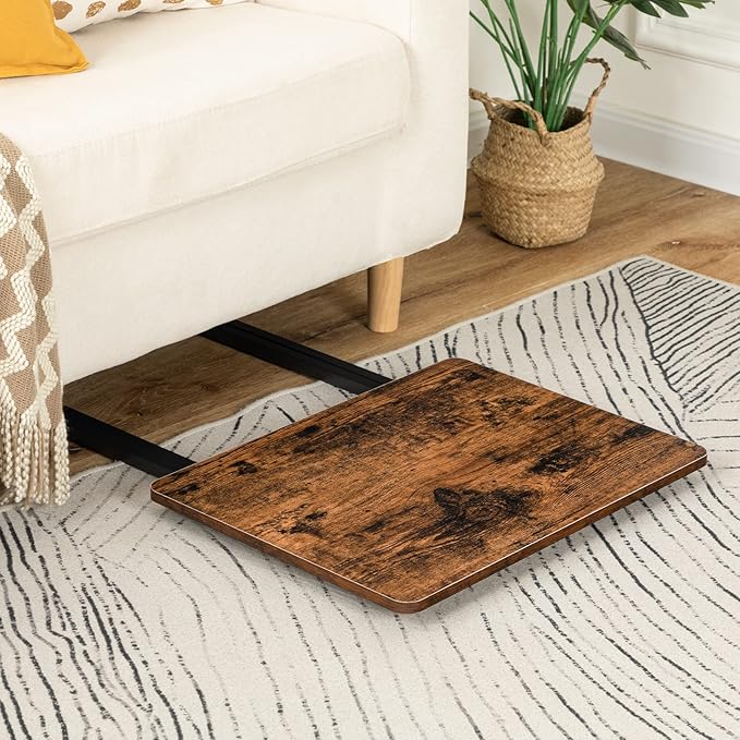 HOOBRO Folding TV Tray Table, TV Trays for Eating Set of 4 with Stand, Folding TV Dinner Tables for Small Space, Easy Assembly, Space Saving, Stable and Durable, Rustic Brown and Black BF20BZP401