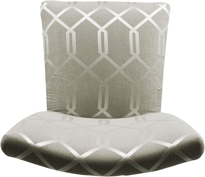 HomePop Classic Parsons Dining Chair - Pewter Gray Cream Lattice (Set of 2)