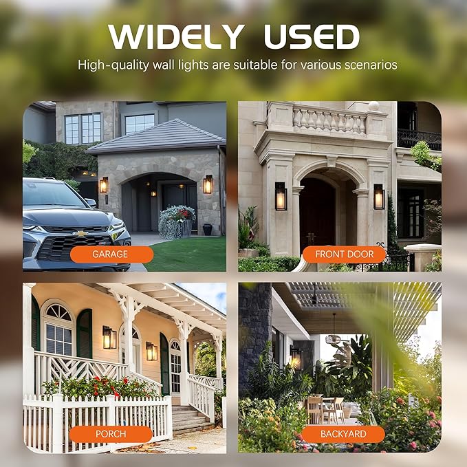 Dawn to Dusk Outdoor Sensor Motion Sensor Light Fixture Waterproof Porch Lights Anti-Rust Exterior Wall Mount Light Outdoor Wall Lantern for Patio Front Door Garage