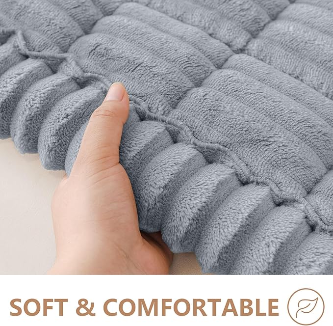 Smiry Couch Cover for Dogs Washable, Non Slip Fuzzy Pet Couch Covers for 3 Cushion Sofa Pet Friendly, Thick Soft Sofa Slipcovers Cushion Protector (Grey, 27.6" x 70.9")