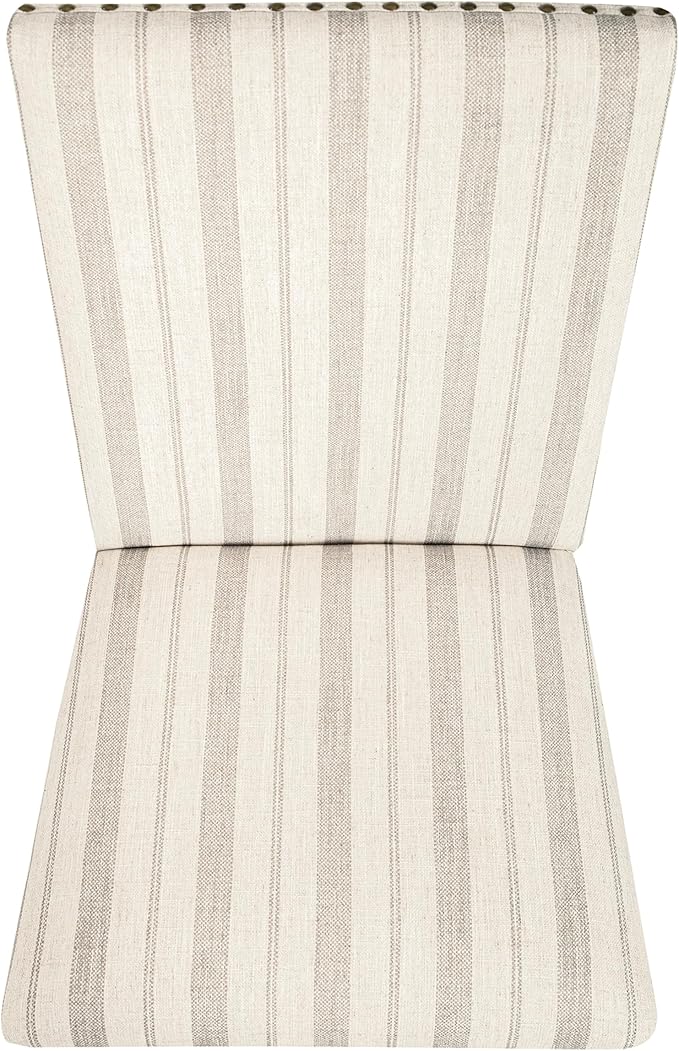 HomePop Upholstered Wood Apron Dining Chair - Taupe Stripe (Set of 2)