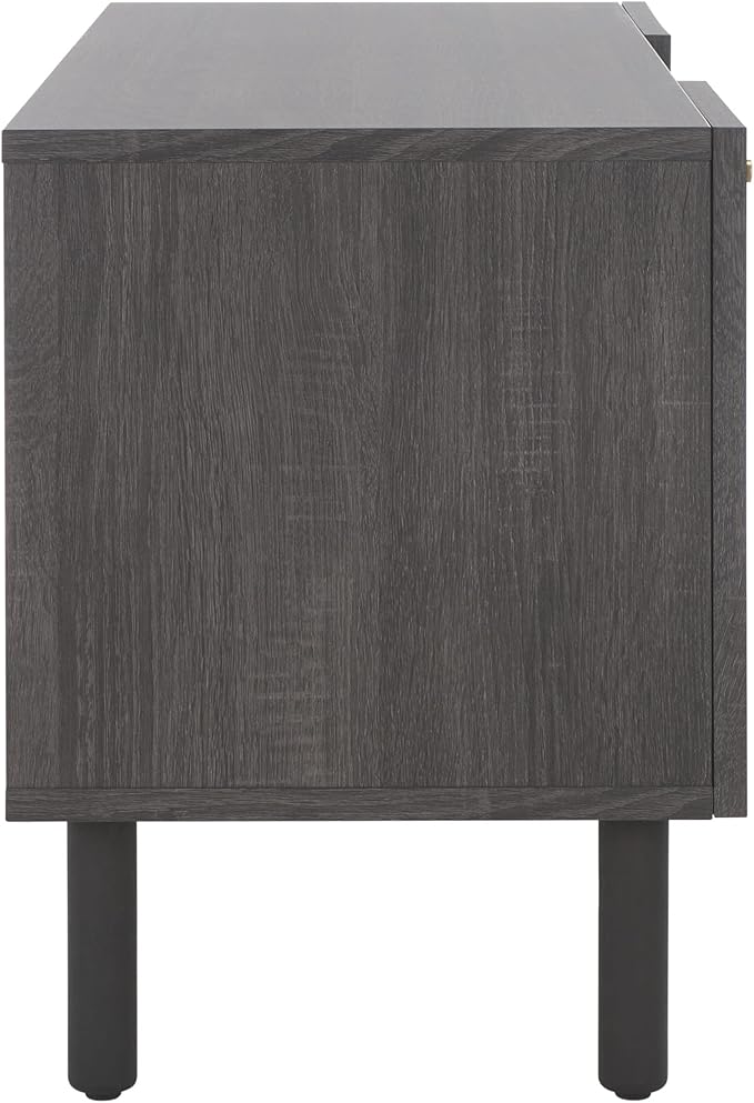 SAFAVIEH Home Collection Ophelia Distressed Black 2-Door 2-Shelf Entertainment Media Stand (Fits up to a 50" Flatscreen TV)