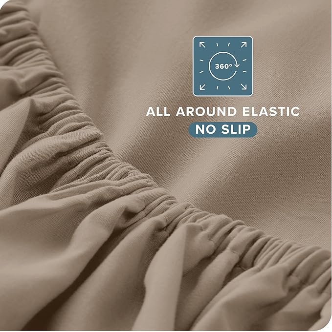 Bare Home Twin Sheet Set - 1800 Ultra-Soft Microfiber Twin Bed Sheets - Double Brushed - Deep Pockets - Easy Fit - Extra Soft - 3 Piece Set - Bedding Sheets & Pillowcases (Twin, Pebble)