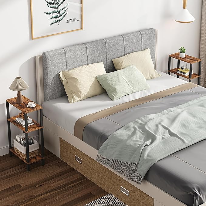 TUTOTAK Small Side Table, Narrow End Table, Skinny Sofa Table, Slim Nightstand, Couch Table, Living Room, Bed Room, Brown TB01BB077
