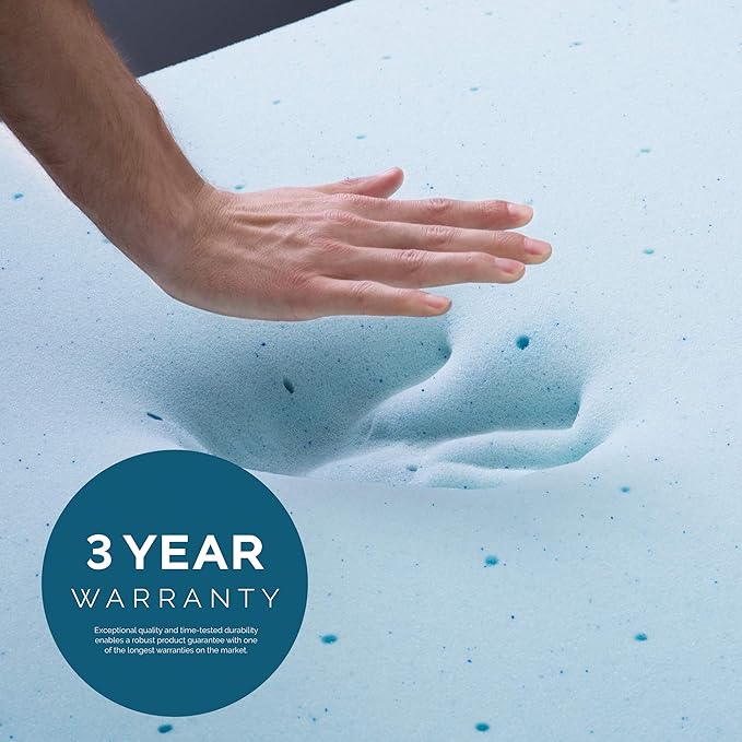 LUCID Mattress Topper, Twin XL, 3 Inch, Memory Foam - Gel Infused Mattress Topper - CertiPUR Certified