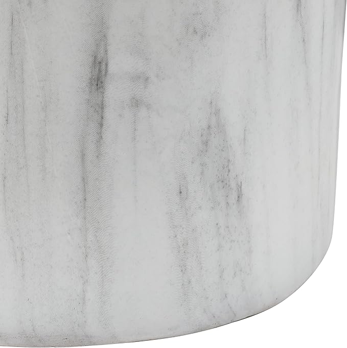 JONATHAN Y TBL1101A Troy 16" Modern Minimalist Faux Marble Column Indoor/Outdoor Indoor/Outdoor Accent Table Modern, Contemporary, Minimalist, Transitional for Living Room, Garden, Patio, Gray/White