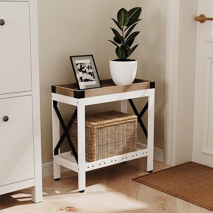 Narrow Side Table, End Table,Sofa Side Table, End Table Nightstand for Bedroom, Living Room, Small Spaces