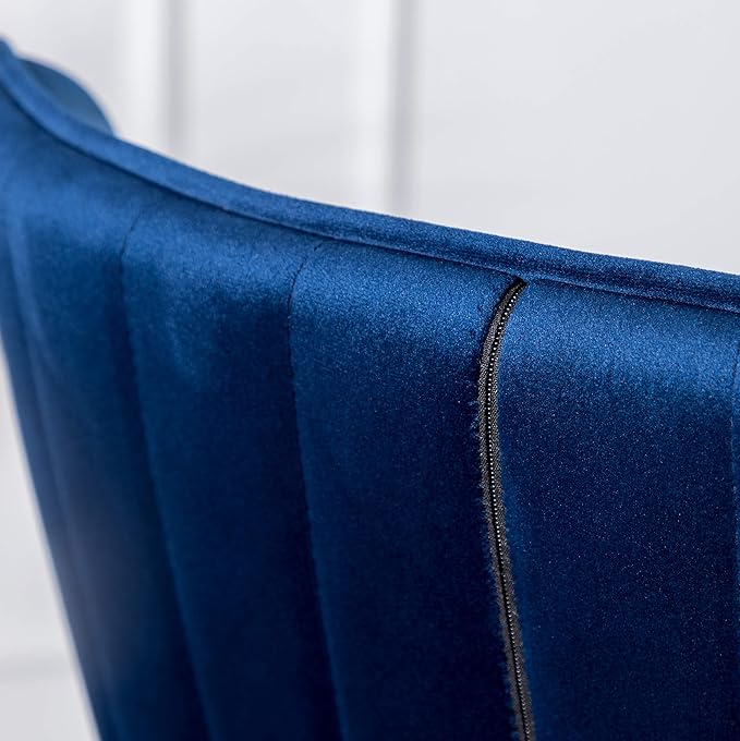 Roundhill Furniture Leland Fabric Upholstered Counter Height Wingback Stools, Set of 2, Blue