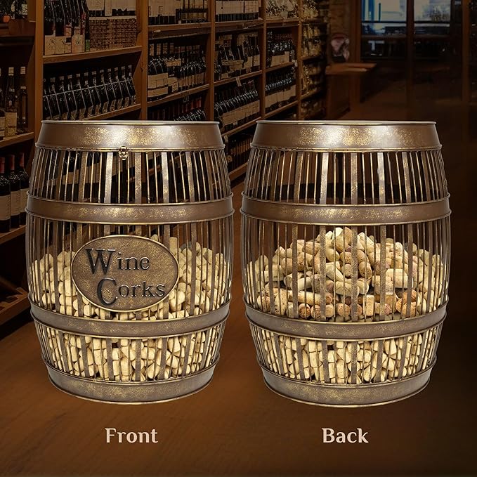 Wine Barrel Table - Cork Catcher Accent Table. Cork Holder Decorative and Storage - 3000 Corks - Large