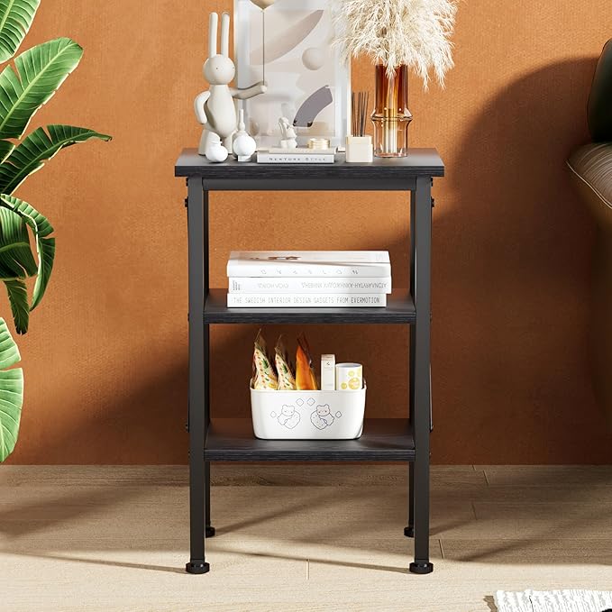 VECELO Modern Nightstands X-Design Side End Table Night Stand with Storage Shelf for Bedroom,Living Room