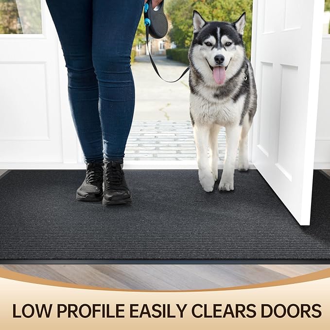 Front Door Mat Outside Entrance, 120" x 36" Sturdy Indoor Outdoor Mats for Entryway, Low Profile Welcome Doormat for Home Entrance, Non Slip Shoe Scraper Mat, Ideal for High Traffic Area
