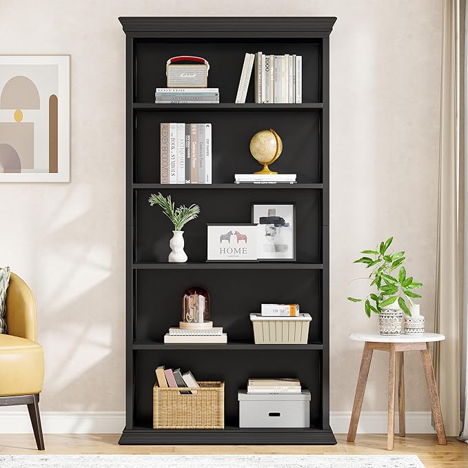 Tribesigns 6-Tier Bookcase, 71 Inches Industrial Bookshelves and Bookcases, Floor Standing 5 Shelf Display Storage Shelves Tall Bookcase for Home Office, Living Room, Bed Room, 2 Pcs