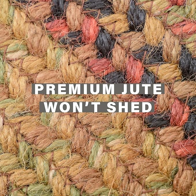 Gingerbread Brown Round Braided Rugs, Jute, 6' - Perfect Country Decor for Living Room, Dining Room, Everywhere