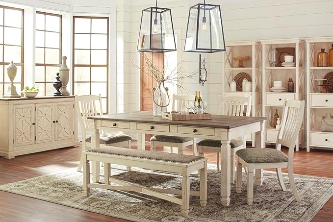 Signature Design by Ashley Bolanburg 20" Upholstered Dining Room Chair, Set of 2, Antique White