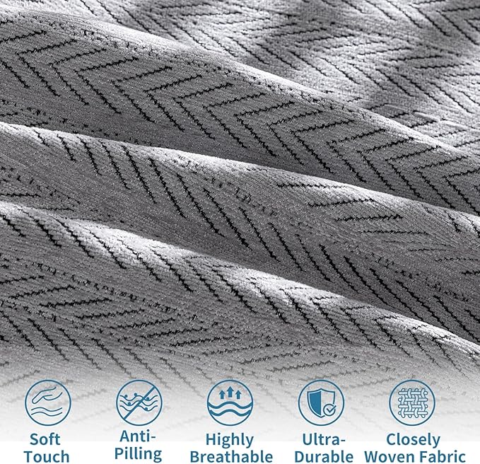 Nobildonna Sofa Cover Washable Soft Thicken Chenille Couch Cover with Tassel,Waterproof Sofa Slipcovers for 2 Cushion Couch,Loveseat,Futon Couch Furniture Protector Pet-Friendly,Gray 71"x102"