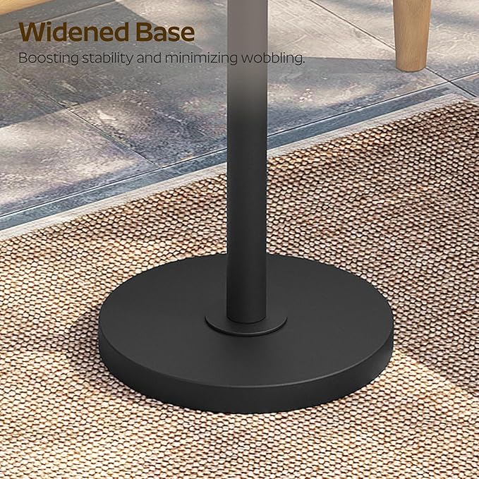 Round Side Table, Drink End Table for Small Spaces, Pedestal Style Martini Side Table in Living Room, Bedroom, Dormitory, Black ET30BB