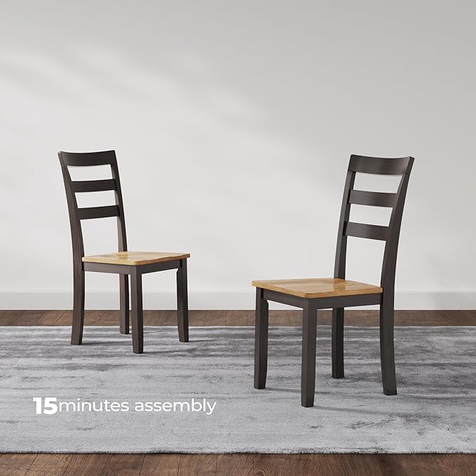 Signature Design by Ashley Gesthaven Solid Wood Frame Dining Chair, Set of 2, Natural/Brown