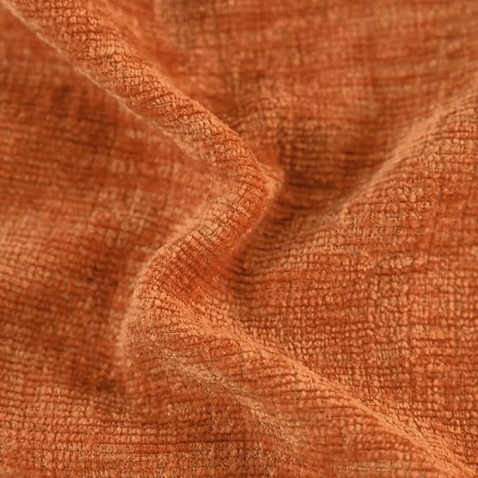 CaliTime Fall Throw Pillow Covers Decorative 18 X 18 Inches Pack of 2 Cozy Chenille Cushion Cases for Couch Sofa Bed Living Room Home Burnt Orange