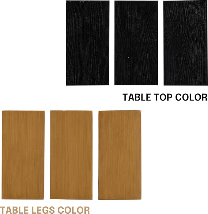 NTC Tribase 47 Inch Modern Design, Round Dinner Table for Dining Room, Living Room Furniture, Effortless Assembly, Burnt Black