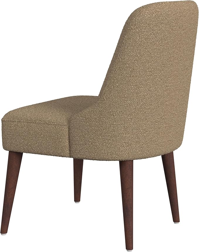 HomePop Home Decor | Upholstered Hemet Gayle Side Dining Chair | Decorative Home Furniture, Brown Boucle (Single Pack)