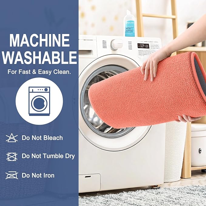 OLANLY Thick Memory Foam Bath Mat Rug 24x16, Extra Soft Absorbent Bathroom Rug, Quick Dry Bath Mats, Non-Slip, Machine Washable Carpet for Bathroom, Tub and Shower, Home Decor Accessories, Coral