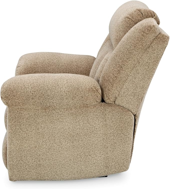 Signature Design by Ashley Tip-Off Classic Wall Hugger Power Recliner with Adjustable Headrest and USB Ports, Light Brown
