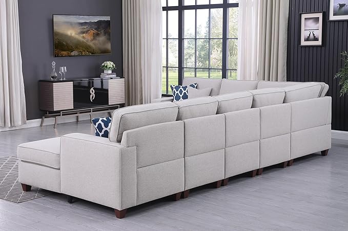Leio Sectional Modular Sofa with Ottoman for Living Room, Apartment, Bedroom, Office, Dorm