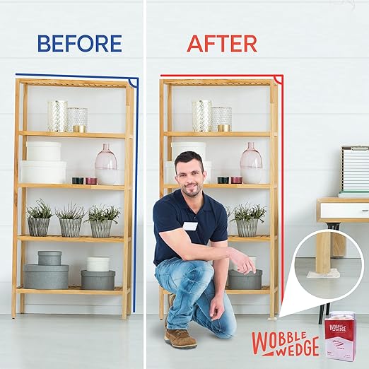 Wobble Wedges Flexible Plastic Shims - Leveling Shims for Home Improvement, Furniture Levelers, Table, and Toilet for Leveling - Made in USA Plastic Wedges Shim for Appliances (Clear, 300-Pack)