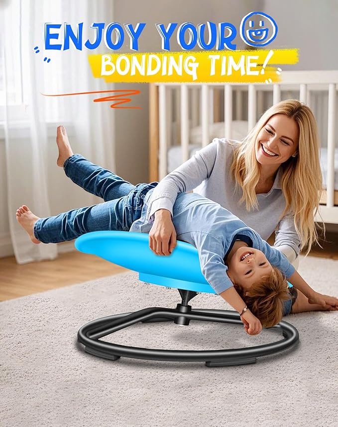 Spinning Chair for Autistic Kids, Sensory Swivel Chair, 220LBS Weight Capacity, Sensory Toy for Children with ADHD/Autism, Training Body Coordination, 3+ Years (Blue)