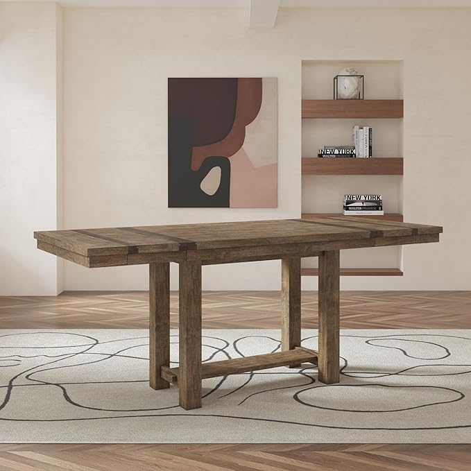 Signature Design by Ashley Moriville Rustic Farmhouse 36" Counter Height Dining Extension Table, Brown