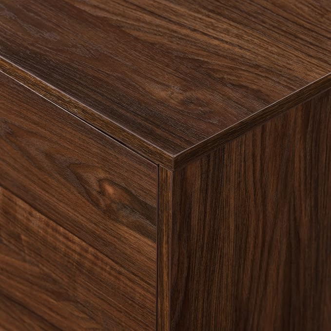 Walker Edison Nora Modern Minimal Open-Shelf TV Stand for TVs up to 80 Inches, 70 Inch, Dark Walnut