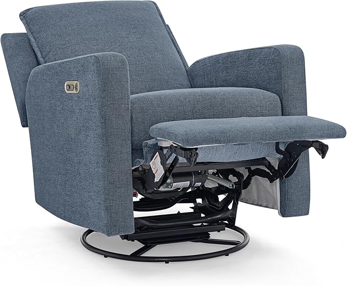 Delta Children babyGap Harlowe Power Recliner with USB-A and Type-C Ports Greenguard Gold Certified – Stain-Resistant Performance Fabric is Oeko-TEX Standard 100 Certified, Slate