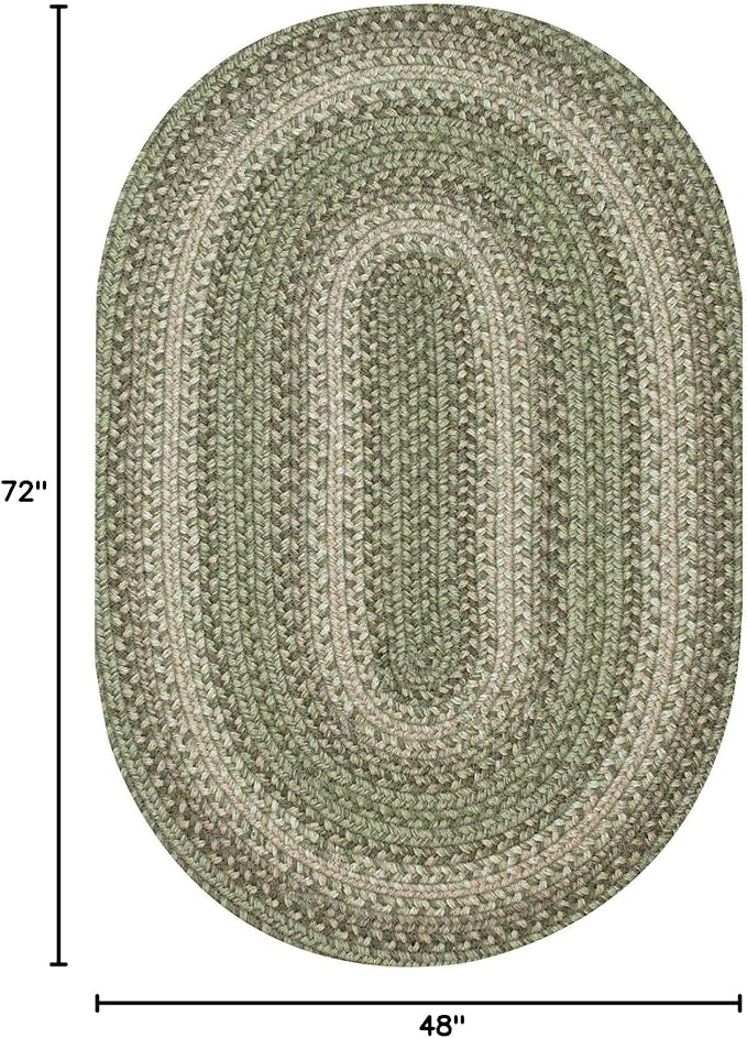 Homespice Grassland Braided Oval Area Rugs 4x6' - Country Style Jute Braided Rugs for Bedroom and Living Room