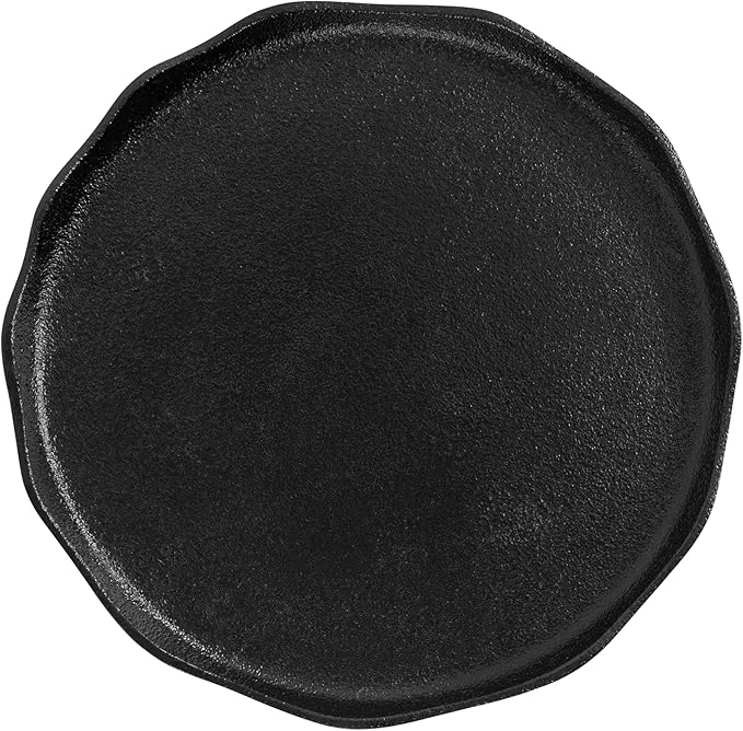 Kate and Laurel Alessia Modern Round Metal Side Table; 15 x 15 x 22; Black; Decorative Cast Aluminum End Table with Deckled Edge for Bedroom Nightstand or Living Room Accent