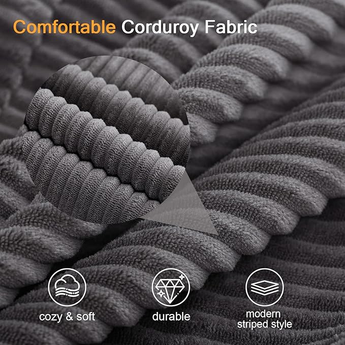 MeMoreCool Convertible Sofa Bed, Pull Out Loveseat Sleeper Sofa, Small Boneless Cloud Couch Bed for Adults, Fold Out Foam Love Seat Grey, Corduroy Folding Floor Couch for Bedroom