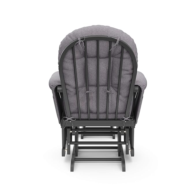 Storkcraft Premium Hoop Glider & Ottoman (Gray/Gray Swirl) — GREENGUARD Gold Certified Nursery Glider, Solid Wood Craftsmanship, Smooth-Gliding Nursery Chair and Ottoman, Award-Winning
