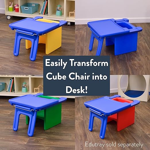 Children's Factory Cube Chair, Yellow, CF910-010, Flexible Seating Classroom Furniture for Kids Playroom, Daycare or Preschool, Toddler Reading Chair