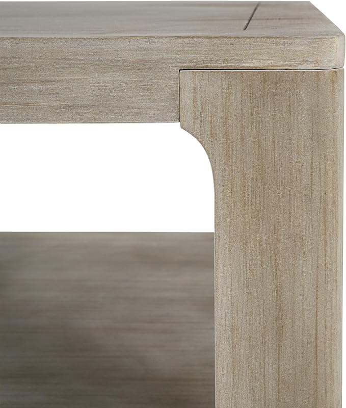 Christopher Knight Home Doran Small Coffee Table with Storage, Modern MDF Square Side Table, Multifunctional Accent Table with Spacious 2-tier Design, Semi-open Design Indoor Furniture, Light Grey Ash
