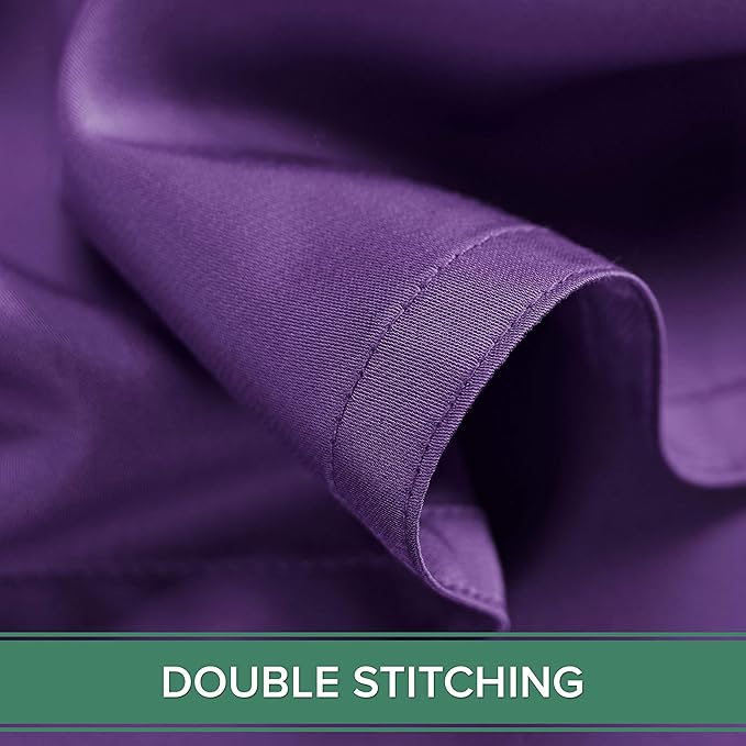King Sheets by Pure Bamboo, Genuine 100% Organic Viscose Derived from Bamboo Bed Sheet Set, Luxuriously Soft & Cooling, Double Stitching, Lifetime Quality Promise (King, Purple)