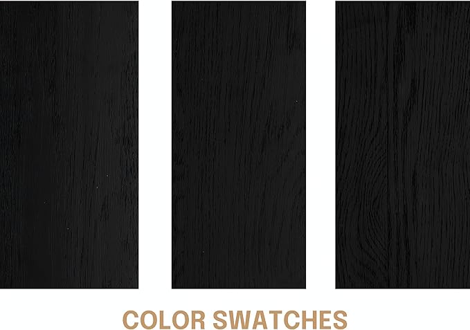 NTC Solid Oak Lux Nightstand with Drawer, Mid Century Modern Side Table Bedroom, Bedside Furniture, Night Stand, End Table, Easy Assembly - Burnt Black