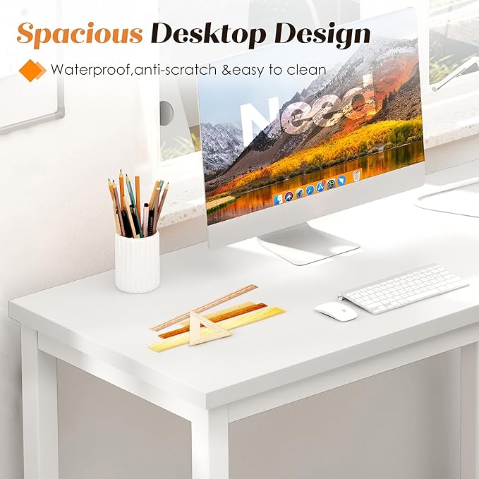 Need Large Computer Desk 70.8 x 31.5 inches Conference Table Large Office Desk Writing Table Workstation for Home Office,White ND-10FJGSAC3-180WW
