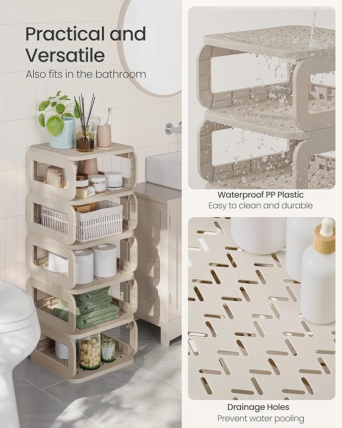 SONGMICS Shoe Rack, Shoe Organizer, 12 Shelves, Shoe Storage, Narrow Shoe Shelf, Open Shelf for Entryway, Living Room, Bathroom, Space-Saving, Cappuccino Beige ULPC038K01