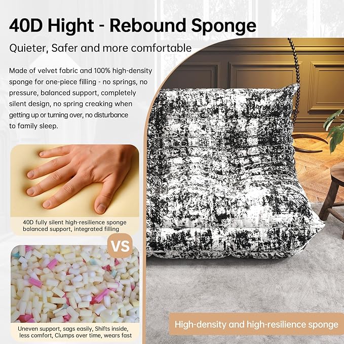 Bean Bag Chairs for Adults, Memory Foam Couch Loveseat Sofa Chair, Soft Teddy Material Cozy Comfy Reading Nook Chairs, Floor Chair for Living Room Bedroom Office