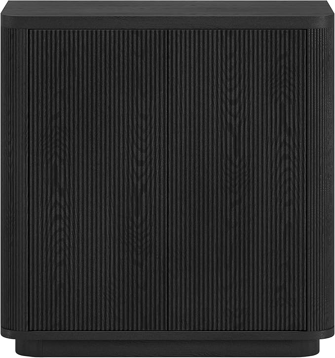Henn&Hart 32" Wide Rectangular Accent Cabinet in Natural Black, for Home, Living Room, Bedroom, Entertainment Room, Office